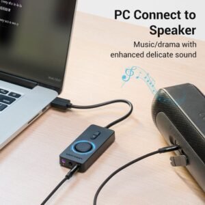 Vention 0.15M USB External Sound Card with Volume Control ABS Type-Black