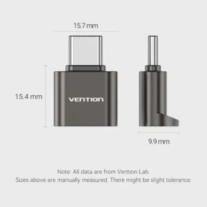 Vention Type-C MicroSD Card Reader – Gray Zinc Alloy-Gray