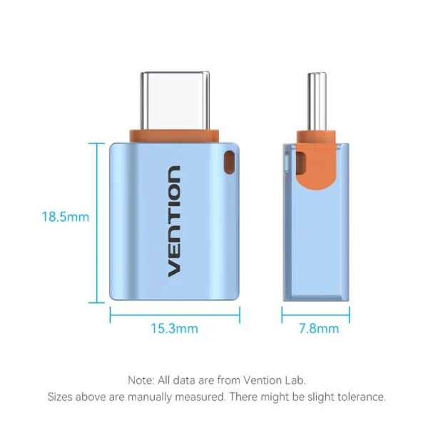 Vention USB-C Male to USB-A Female OTG Adapter with Lanyard – Aluminum Alloy Design - Image 12