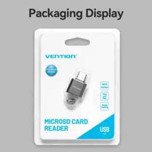 Vention Type-C MicroSD Card Reader – Gray Zinc Alloy-Gray