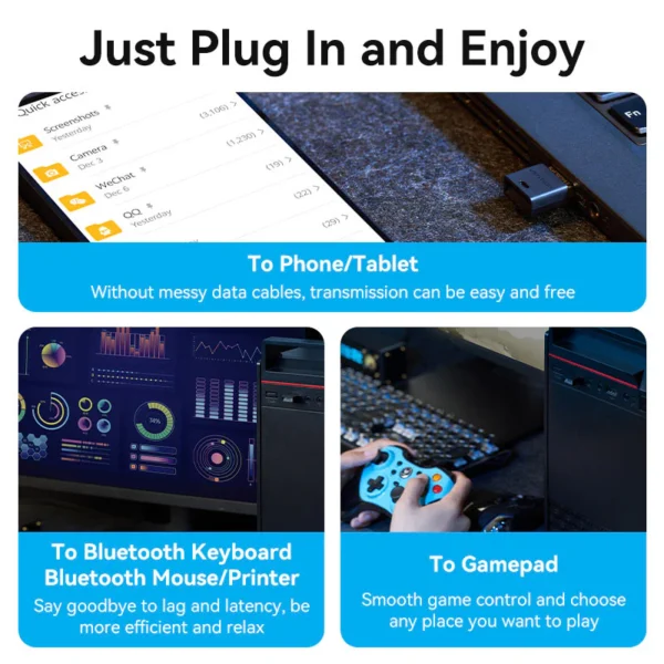 Vention Wireless USB Bluetooth Receiver-Black - Image 13