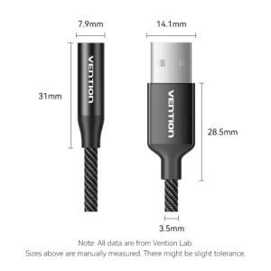 Vention 0.25M USB Stereo Sound Adapter-Black