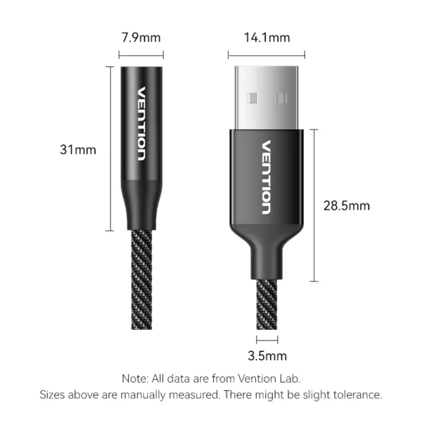 Vention 0.25M USB Stereo Sound Adapter-Black - Image 14