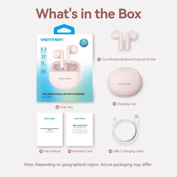Vention EIF E06 True Wireless Bluetooth Earbuds - White - Image 13