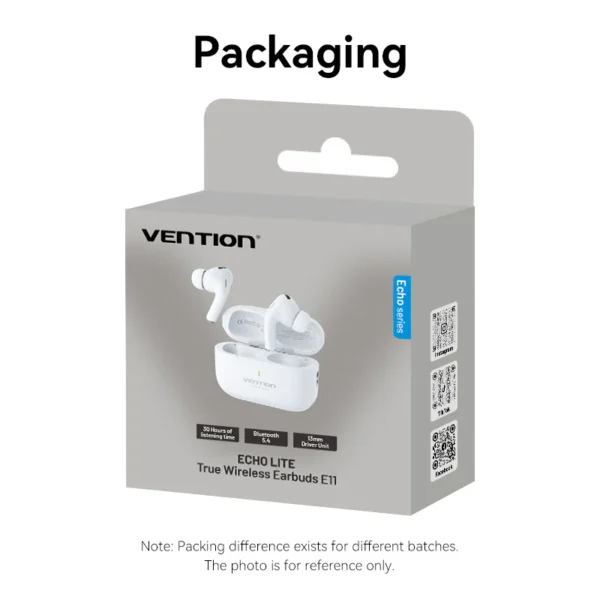 Vention TWS Bluetooth Earbuds - White - Image 14