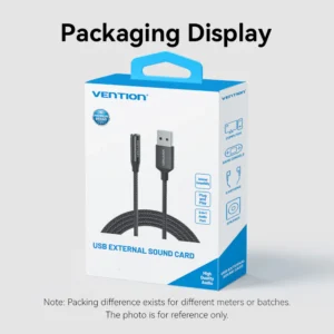 Vention 0.25M USB Stereo Sound Adapter-Black