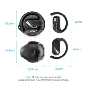 Vention OpenBeat O12 Wireless Open-Ear Bluetooth Earbuds-Black