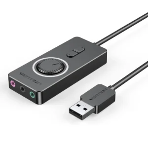 Vention 0.15M USB External Sound Card with Volume Control ABS Type-Black