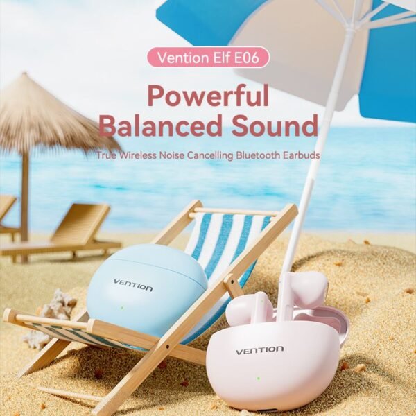 Vention EIF E06 True Wireless Bluetooth Earbuds - White - Image 2