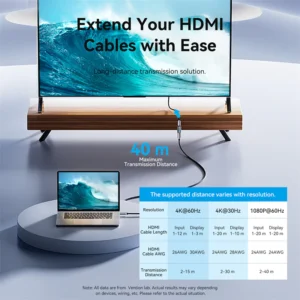 Vention Premium HDMI Coupler with Signal Amplification – Gray Alloy