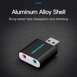 Vention Compact Metal USB Sound Card – Black Shell