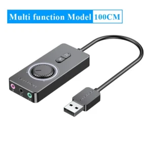 Vention 0.15M USB External Sound Card with Volume Control ABS Type-Black