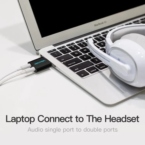 Vention Compact Metal USB Sound Card – Black Shell - Image 4