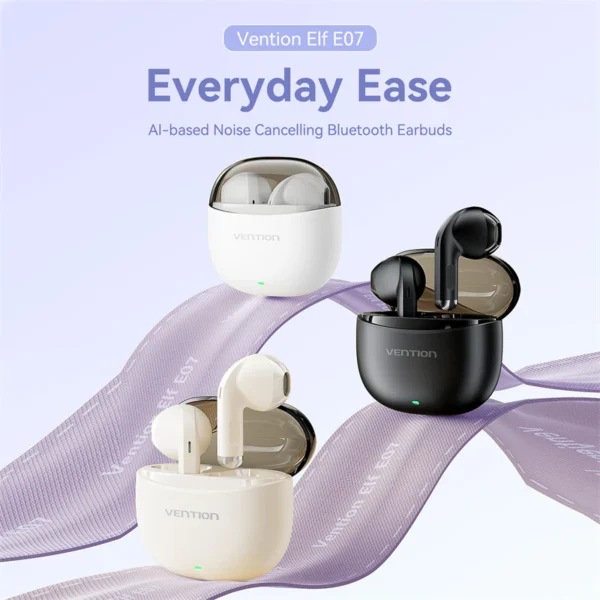 Vention EIF E07 True Wireless Bluetooth Earbuds (TWS)-Beige - Image 2