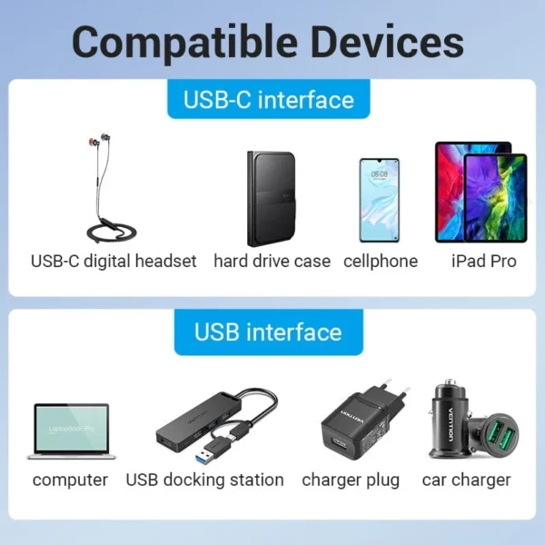 Vention USB-A Male to Type-C Female Adapter – Sleek Gray Aluminum - Image 4