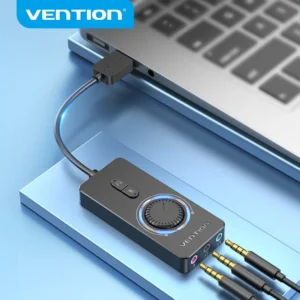 Vention 0.15M USB External Sound Card with Volume Control ABS Type-Black