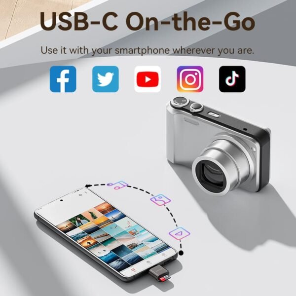 Vention Type-C MicroSD Card Reader – Gray Zinc Alloy-Gray - Image 5