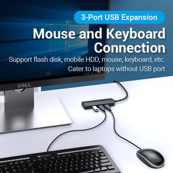 Vention MultiPort USB 3.0 Hub – 6-in-1-Black - Image 4