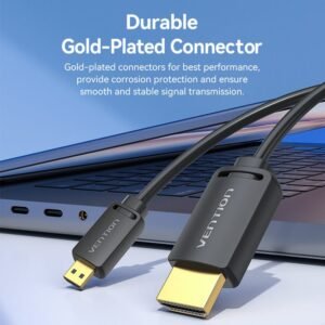 Vention 1.5M HDMI-D Male to HDMI-A Male 4K HD High-Speed Cable-Black