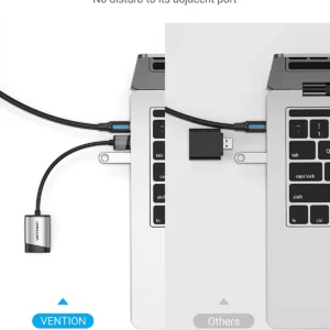 Vention 0.15 Durable Compact USB Audio Adapter – Gray Alloy