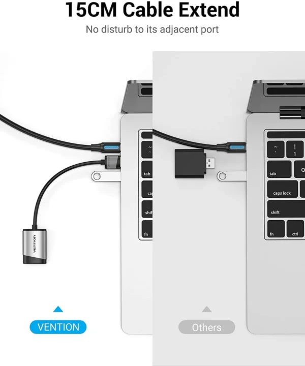 Vention 0.15 Durable Compact USB Audio Adapter – Gray Alloy - Image 5