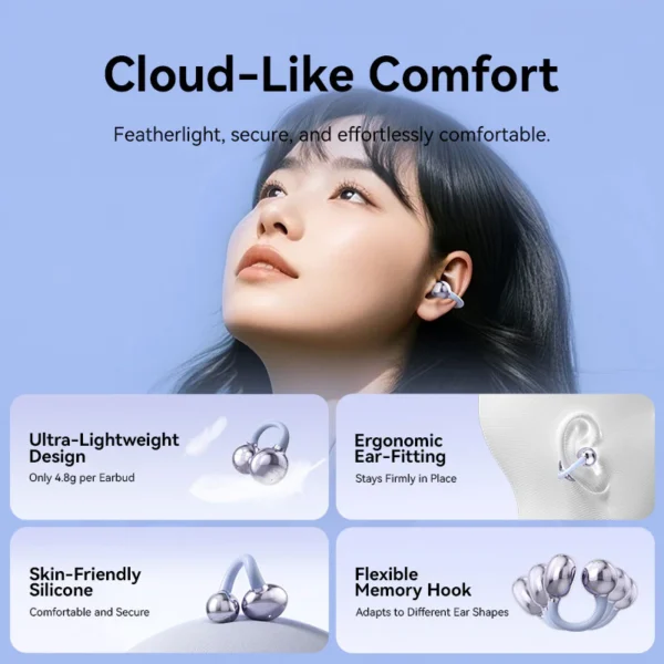Vention EchoClip A1 Open-Ear Earbuds – Voilet - Image 4