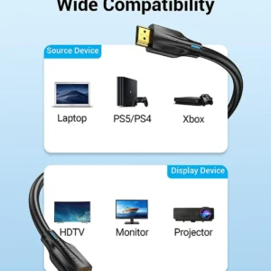 Vention 1.5M 8K Ultra HD HDMI Cable – Male to Male, Black