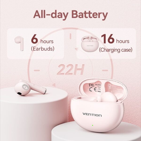 Vention EIF E06 True Wireless Bluetooth Earbuds - White - Image 6
