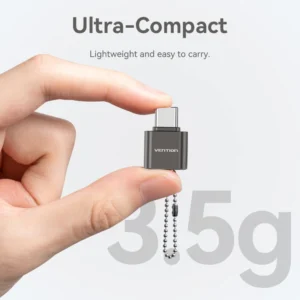 Vention Type-C MicroSD Card Reader – Gray Zinc Alloy-Gray