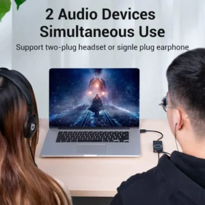 Vention 0.15M USB External Sound Card with Volume Control ABS Type-Black