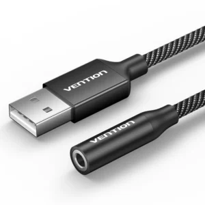 Vention 0.25M USB Stereo Sound Adapter-Black