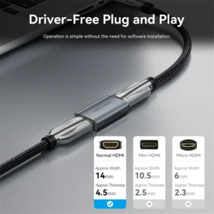 Vention Premium HDMI Coupler with Signal Amplification – Gray Alloy